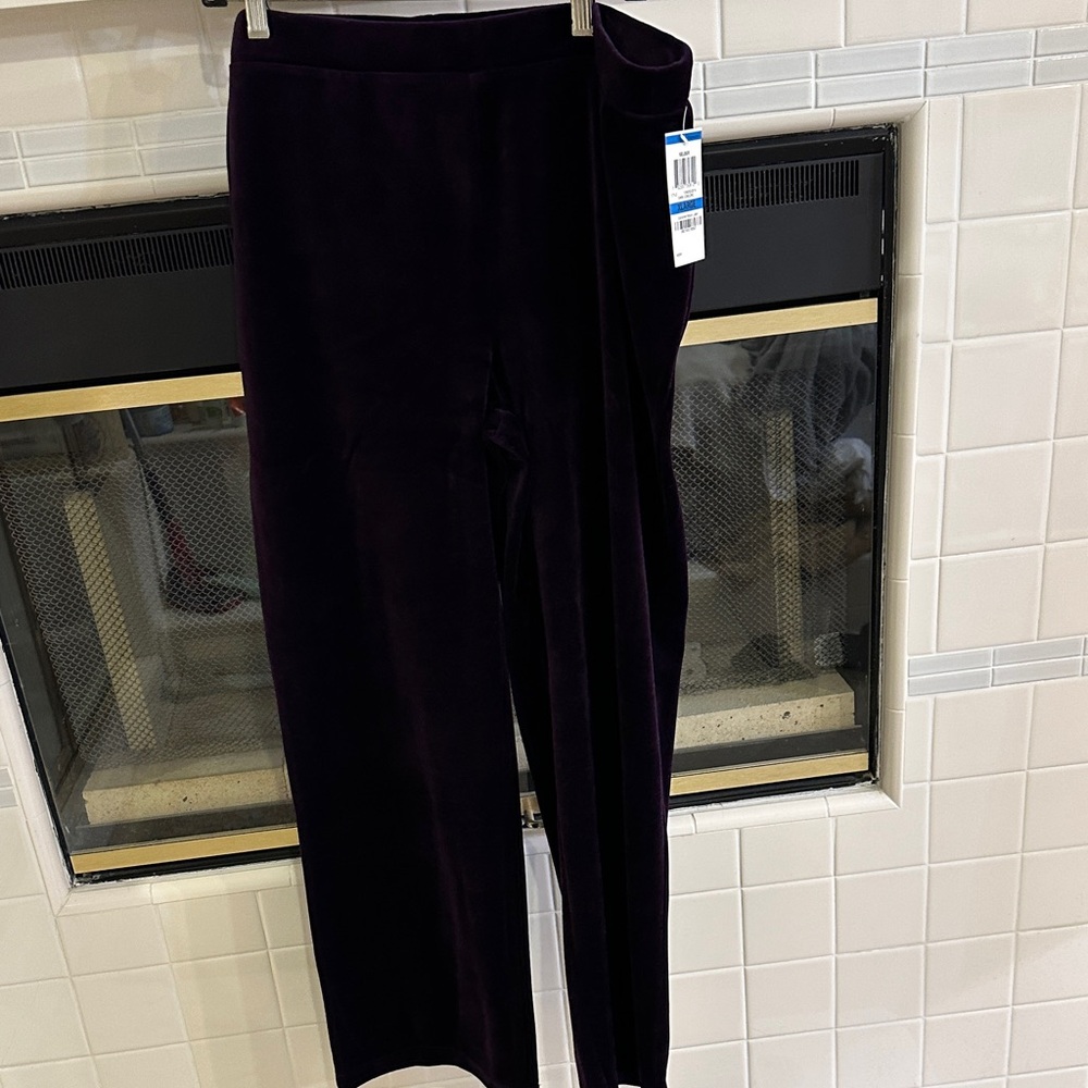 Charter Club Deep Purple Velour Pants - X-Large- NEW w/Tag